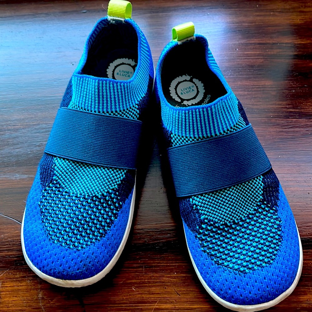 Livie & Luce Boys Mesh Slide On Shoes Sneakers 3 Big Kid Blue